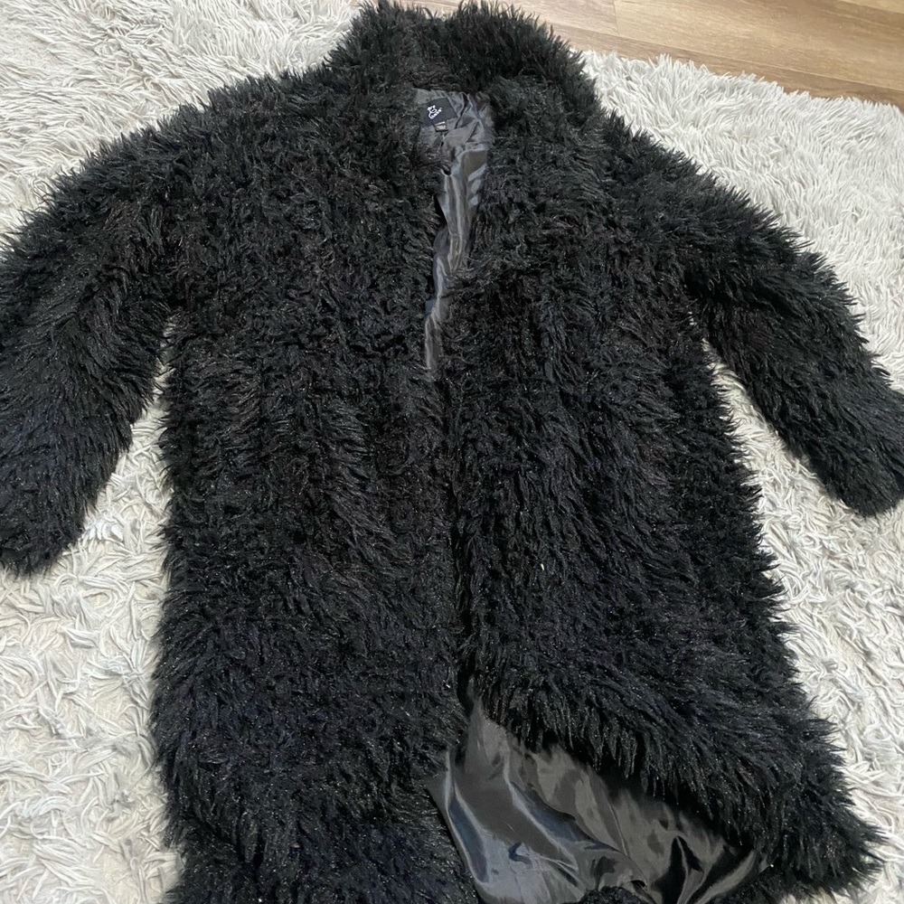 Black Faux Fur Coat